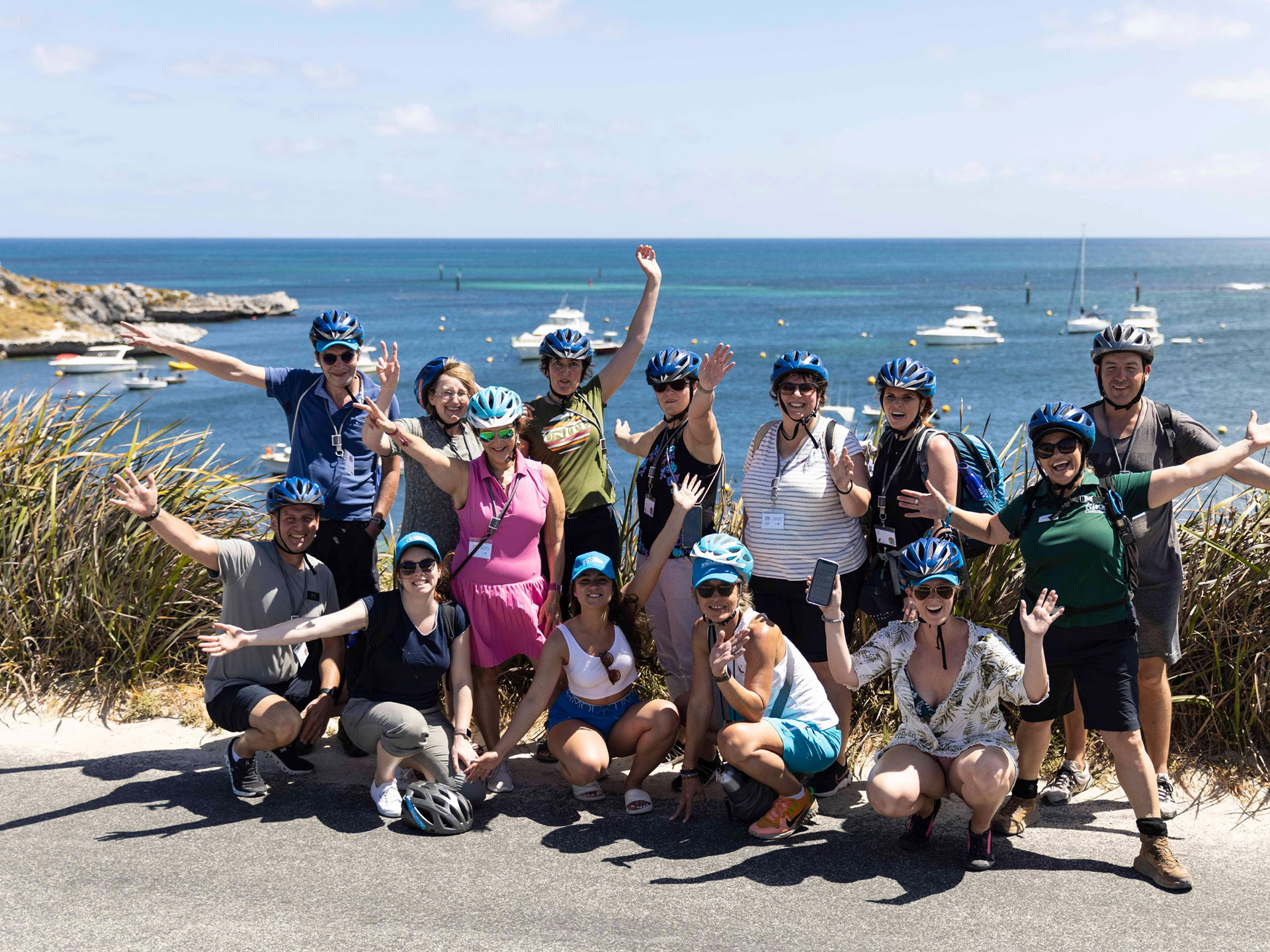 Group cycling tour on Rottnest Island with ocean views and outdoor adventure near Perth
