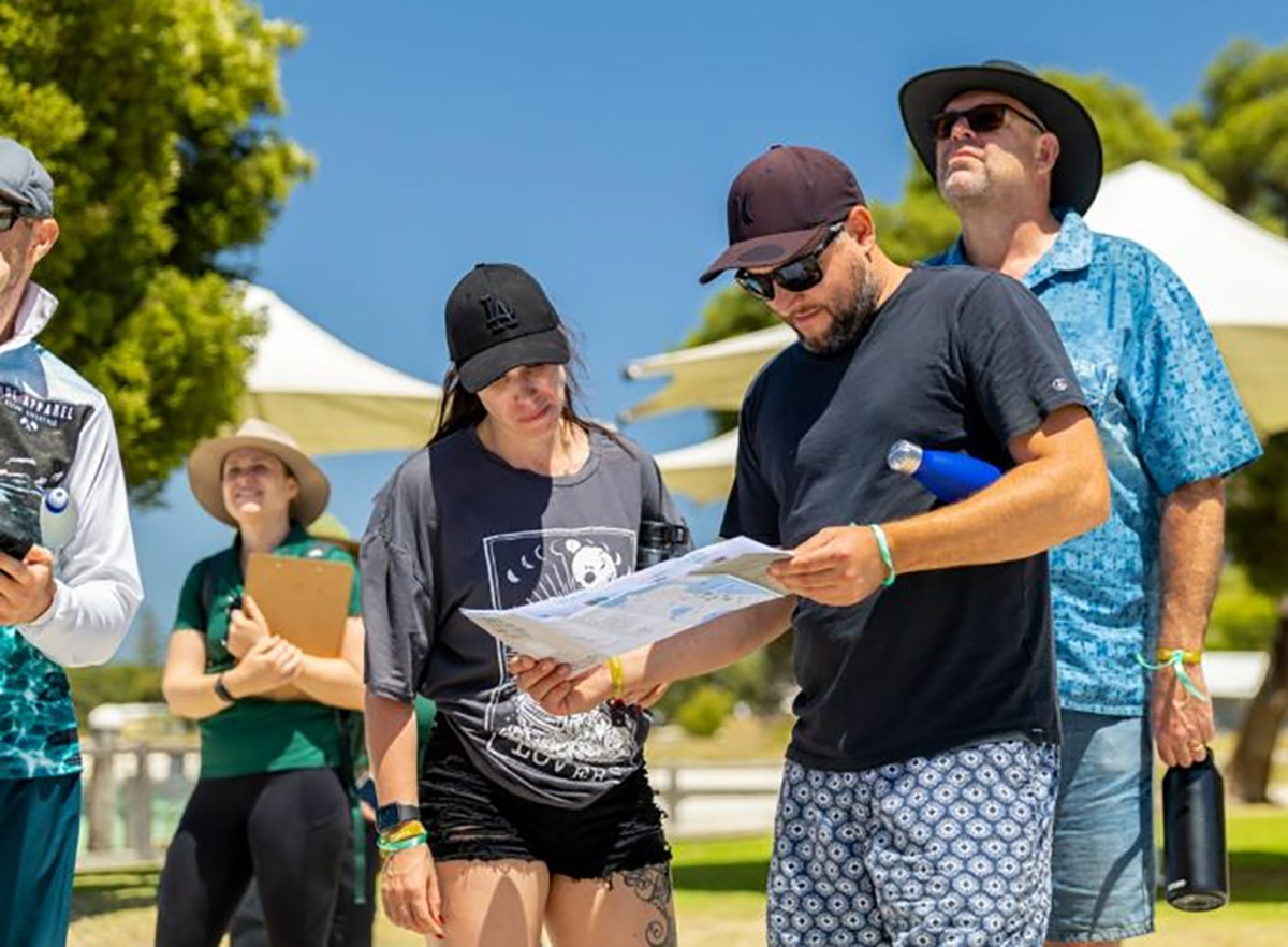Corporate team building experience in Perth with outdoor navigation and group activities