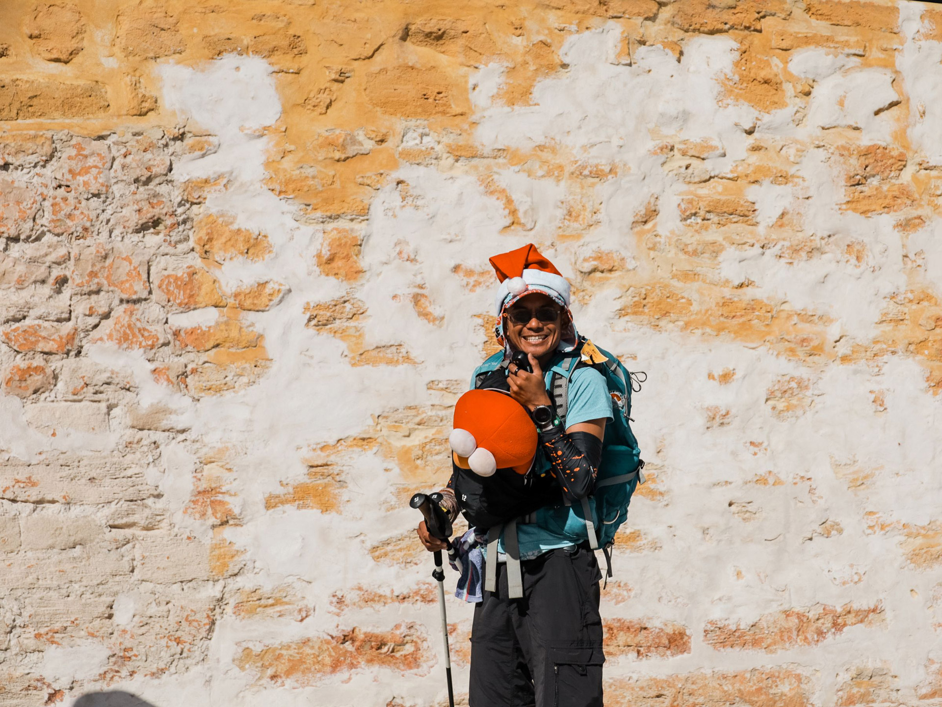 Festive hiker on Perth walking tour celebrating Christmas outdoors with The Hike Collective