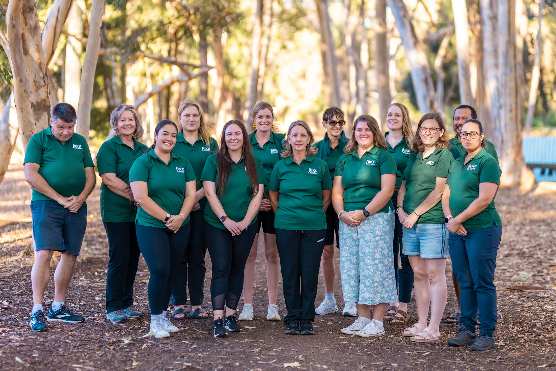 The Hike Collective Perth team group photo in native bushland setting