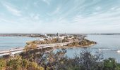 Scenic view of Perth city skyline and Swan River from Kings Park walking trail