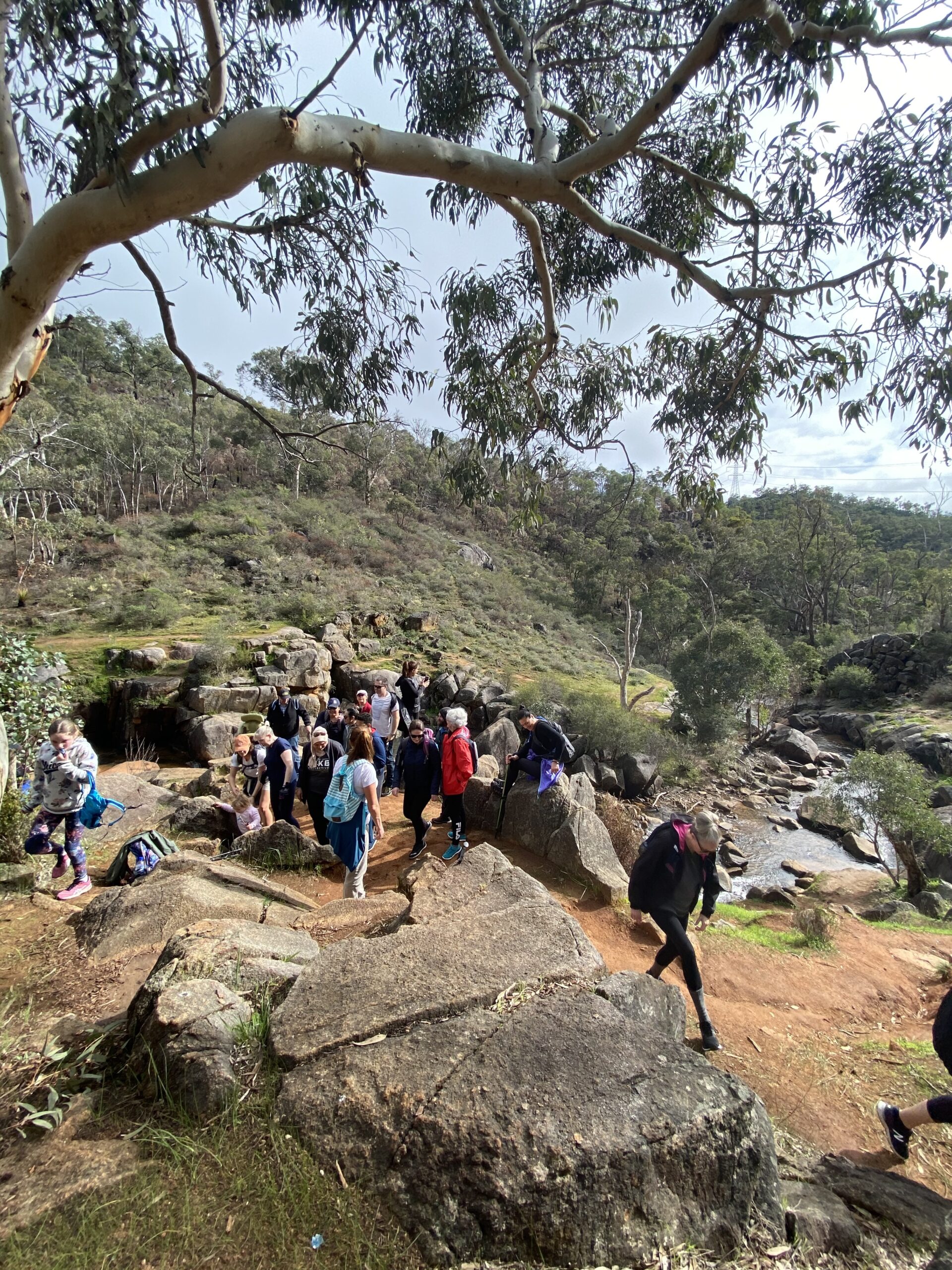 Rocky Pool guided hike | Group walking Perth Hills rocky trail