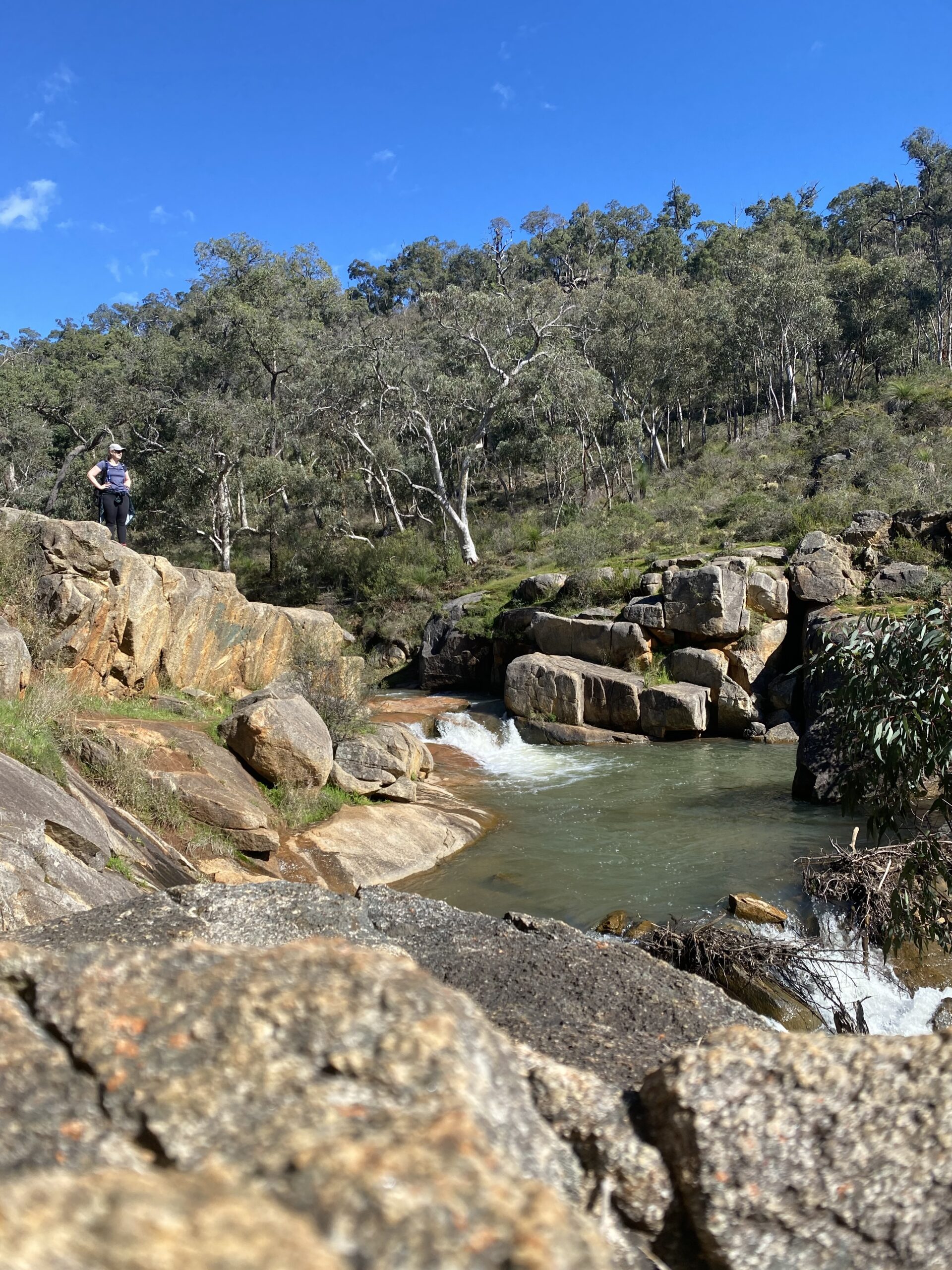 Waterfall hike Perth WA | Rocky Pool rest stop on bush trail